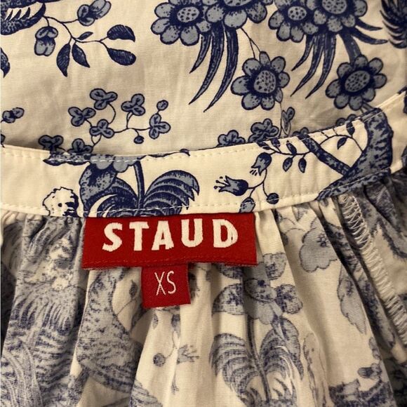 STAUD Chic Blue and White Floral Blouse, XS - Picture 12 of 13